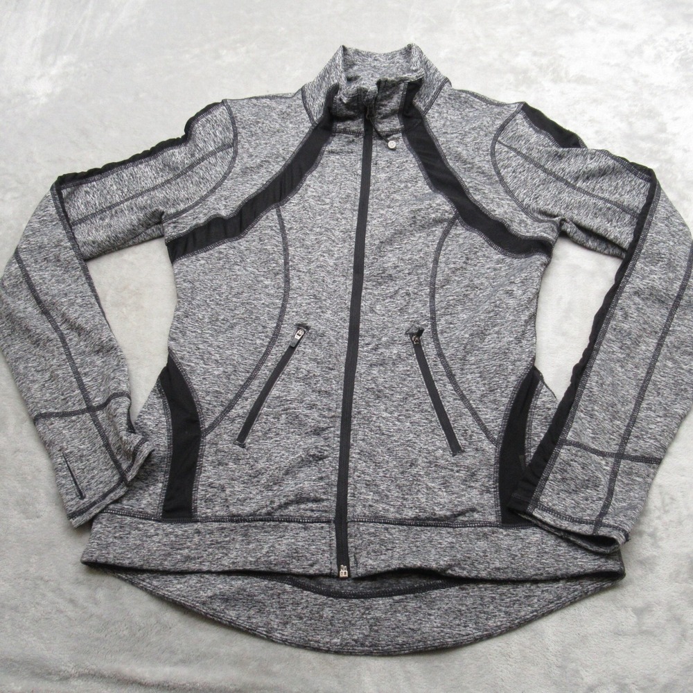 Tangerine Jacket Women Small Gray Heathered Moisture Wicking Full Zip Running